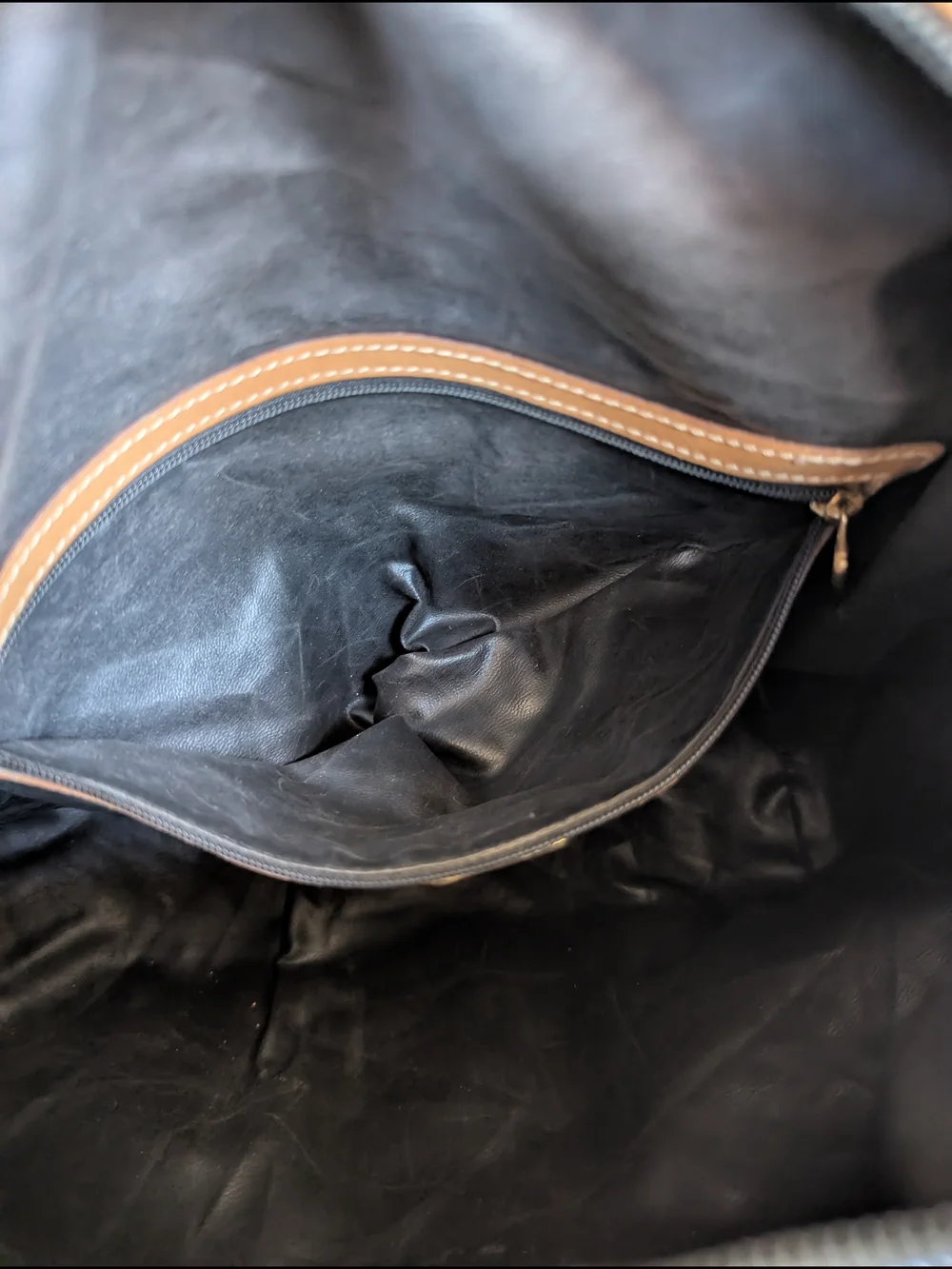 Fendi Brown and Tan Striped Duffel Bag